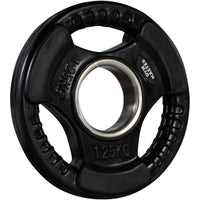 Thumbnail for A set of tri grip GYM MASTER weight plates of various weights