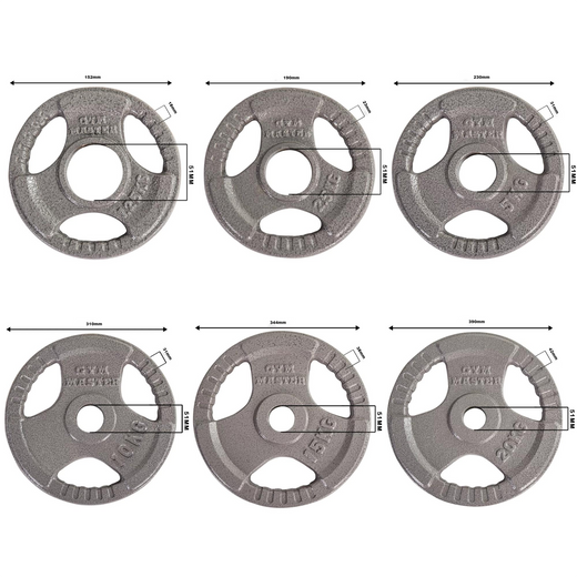 Cast Iron 2" Olympic Tri-Grip Weight Plates