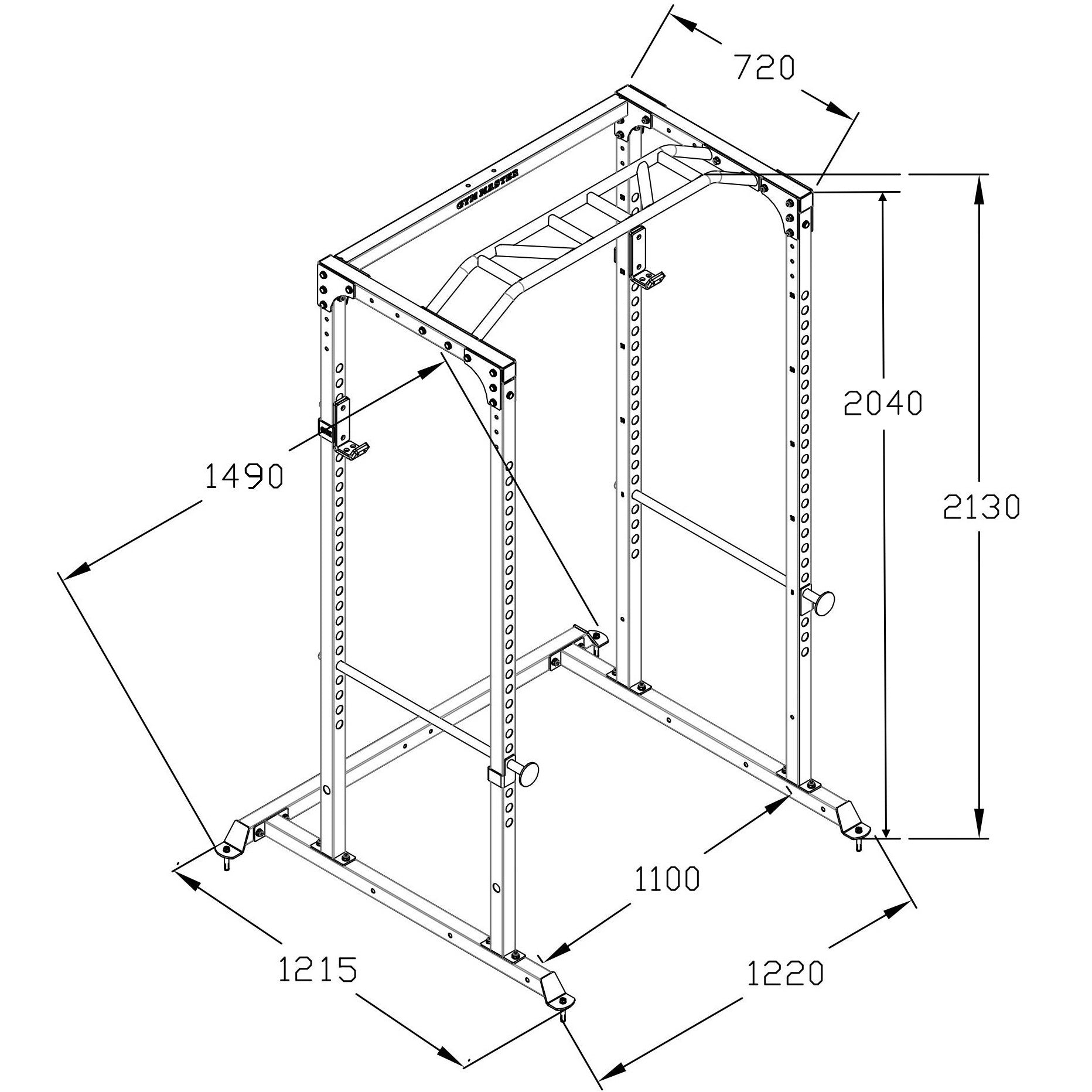 GM1 Power Rack Squat Cage with Optional Dual Cable Pulley System