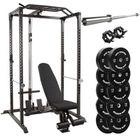 Thumbnail for GM1 Power Rack Set with Bench Barbell and Bumper Weight Plates