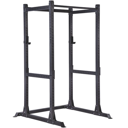 A black weight lifting rack,
