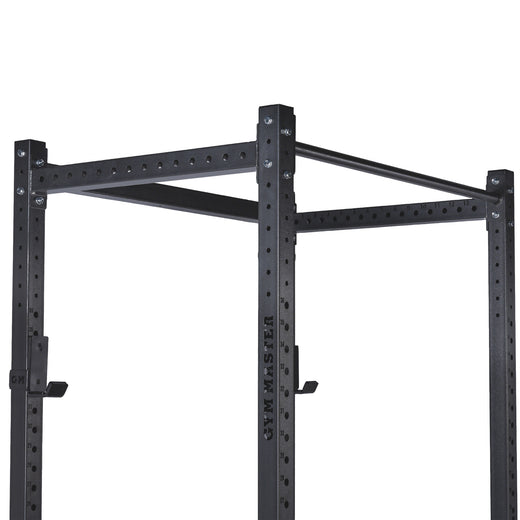 A black weight lifting rack,