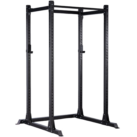 A black weight lifting rack,