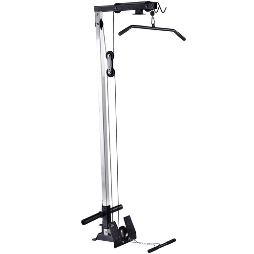 A  close up of an additional module for a weight lifting rack