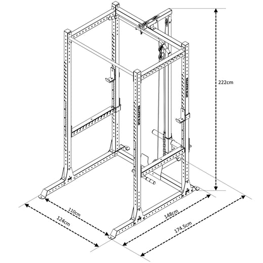 GM2 Power Rack Squat Cage with Optional Dual Cable Pulley System