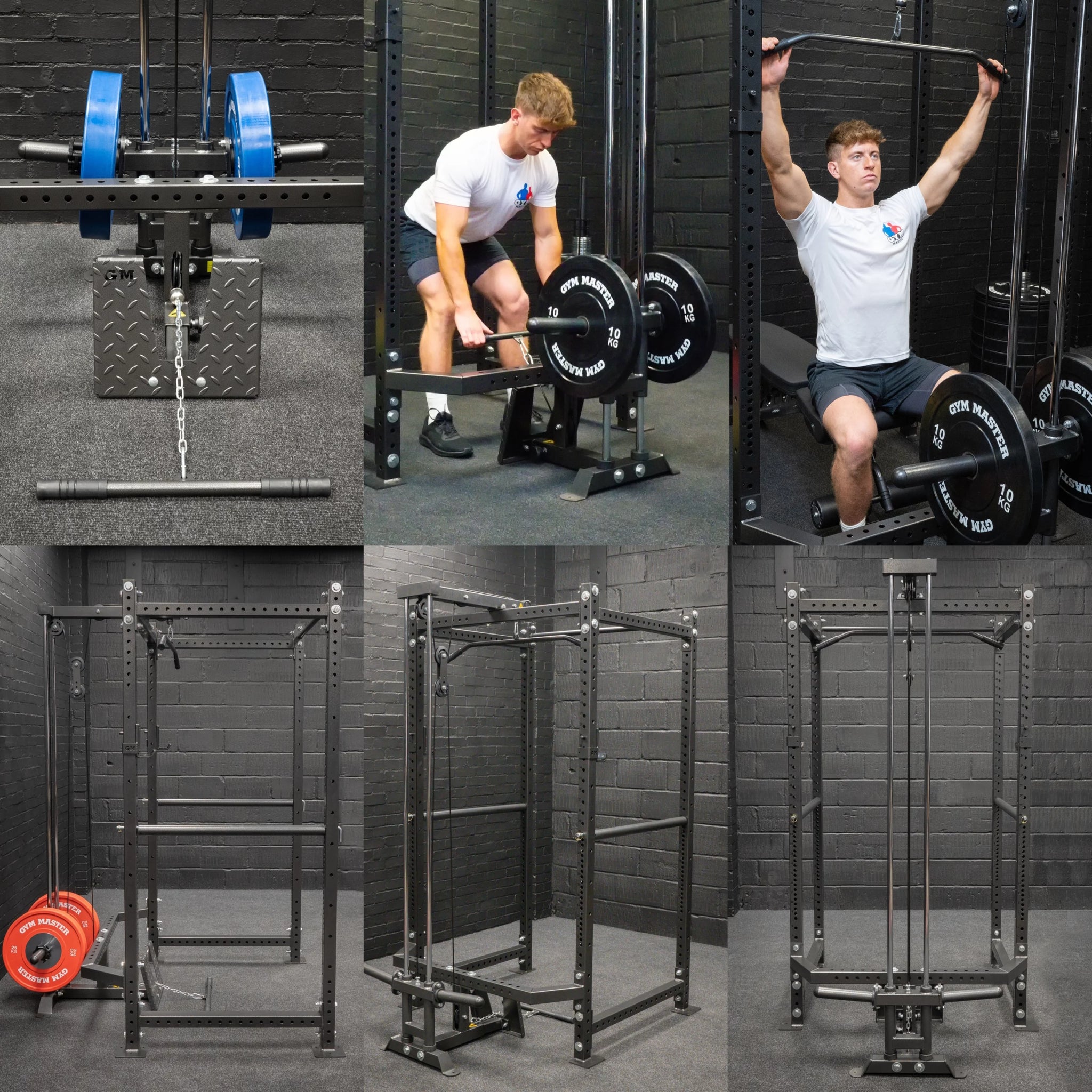 GM3 Weight Lifting Power Rack Squat Cage with Dual Cable System