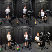 Thumbnail for GM3 Weight Lifting Power Rack Squat Cage with Dual Cable System