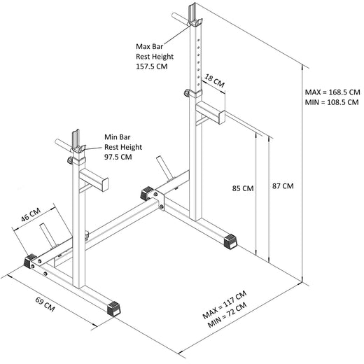 Adjustable Squat Rack Stand
