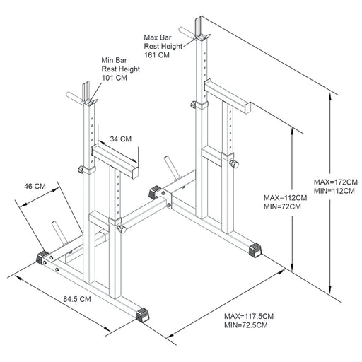 Heavy Duty Adjustable Squat and Bench Press Rack