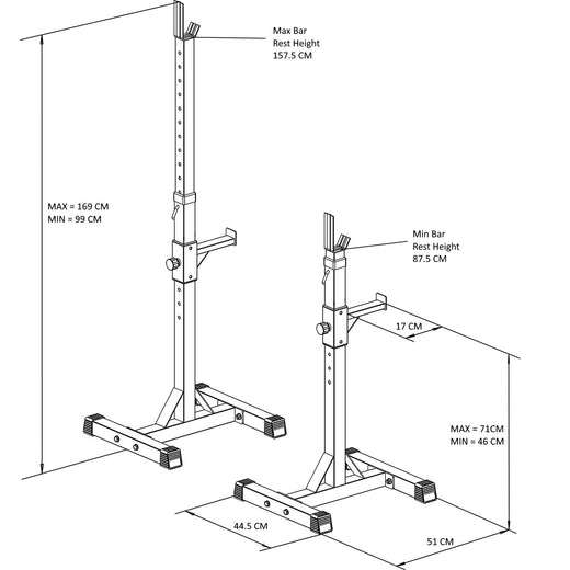 Pair Of Adjustable Squat Rack Stands