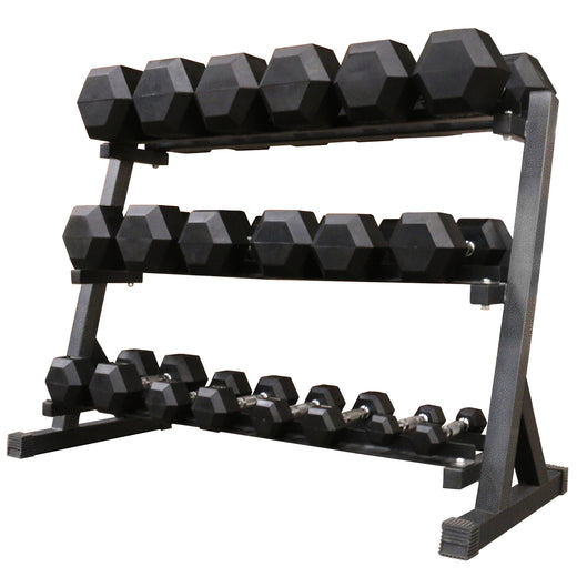 Hex Dumbbell Set and Storage Rack