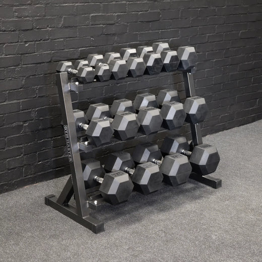 Hex Dumbbell Set and Storage Rack