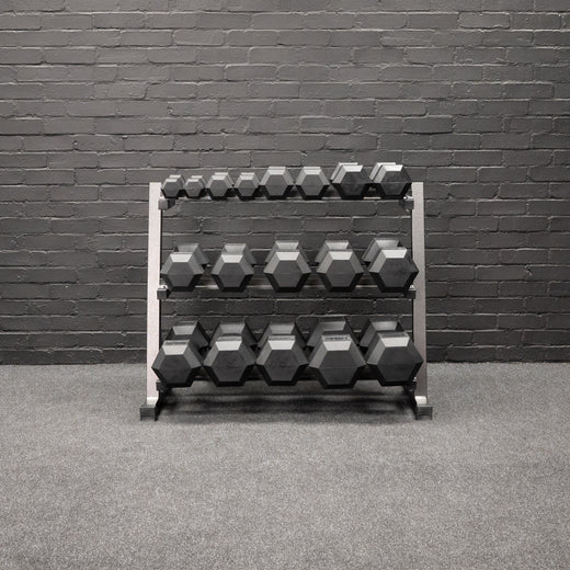 Hex Dumbbell Set and Storage Rack