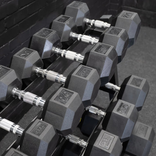 Hex Dumbbell Set and Storage Rack
