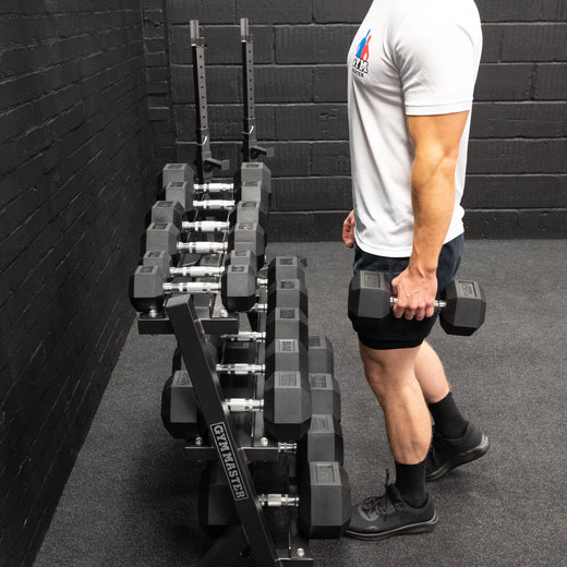 Hex Dumbbell Set and Storage Rack