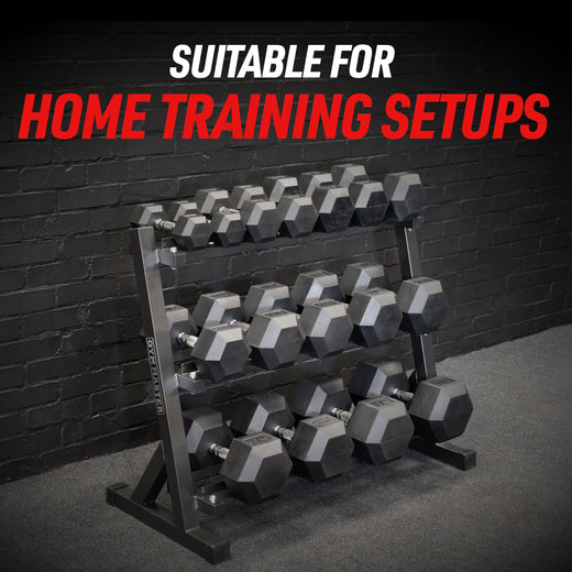 Hex Dumbbell Set and Storage Rack