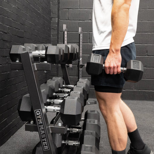 Hex Dumbbell Set and Storage Rack