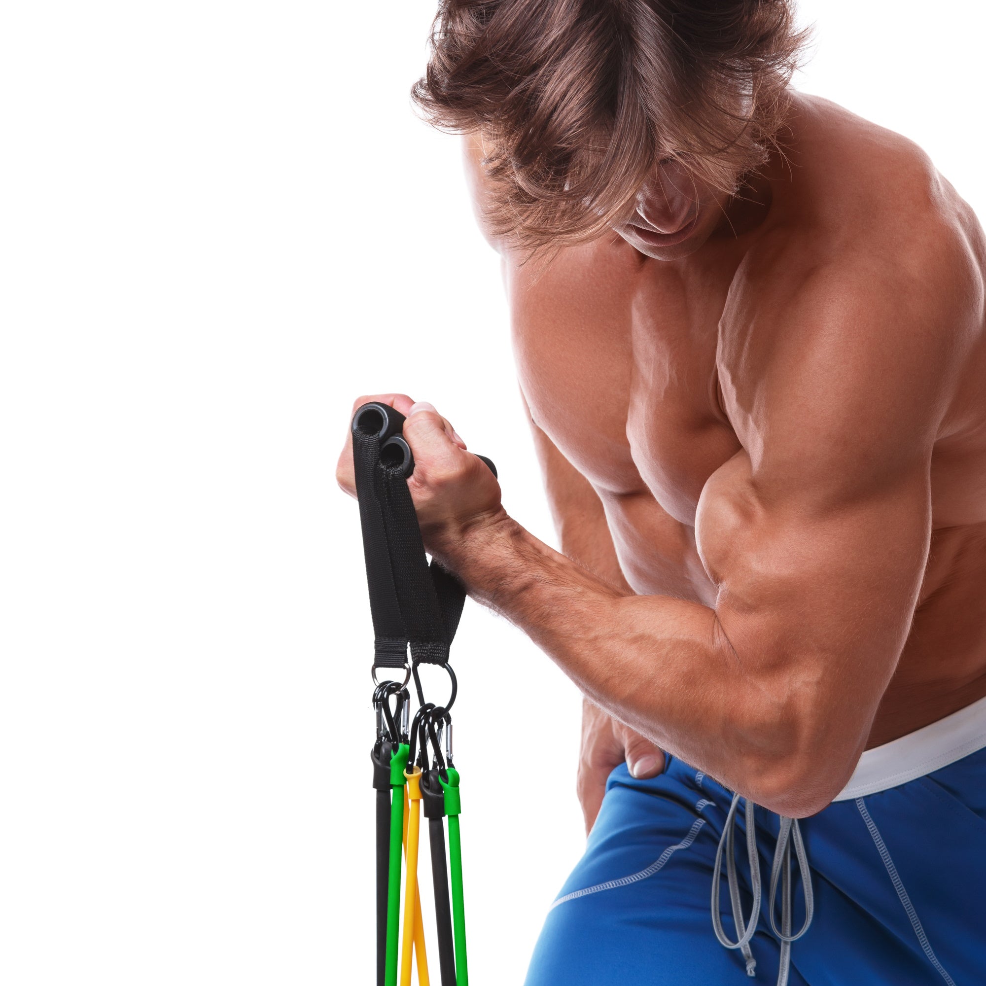 45kg / 100lb Resistance Band Set with Door Anchor, Handles and Ankle Straps