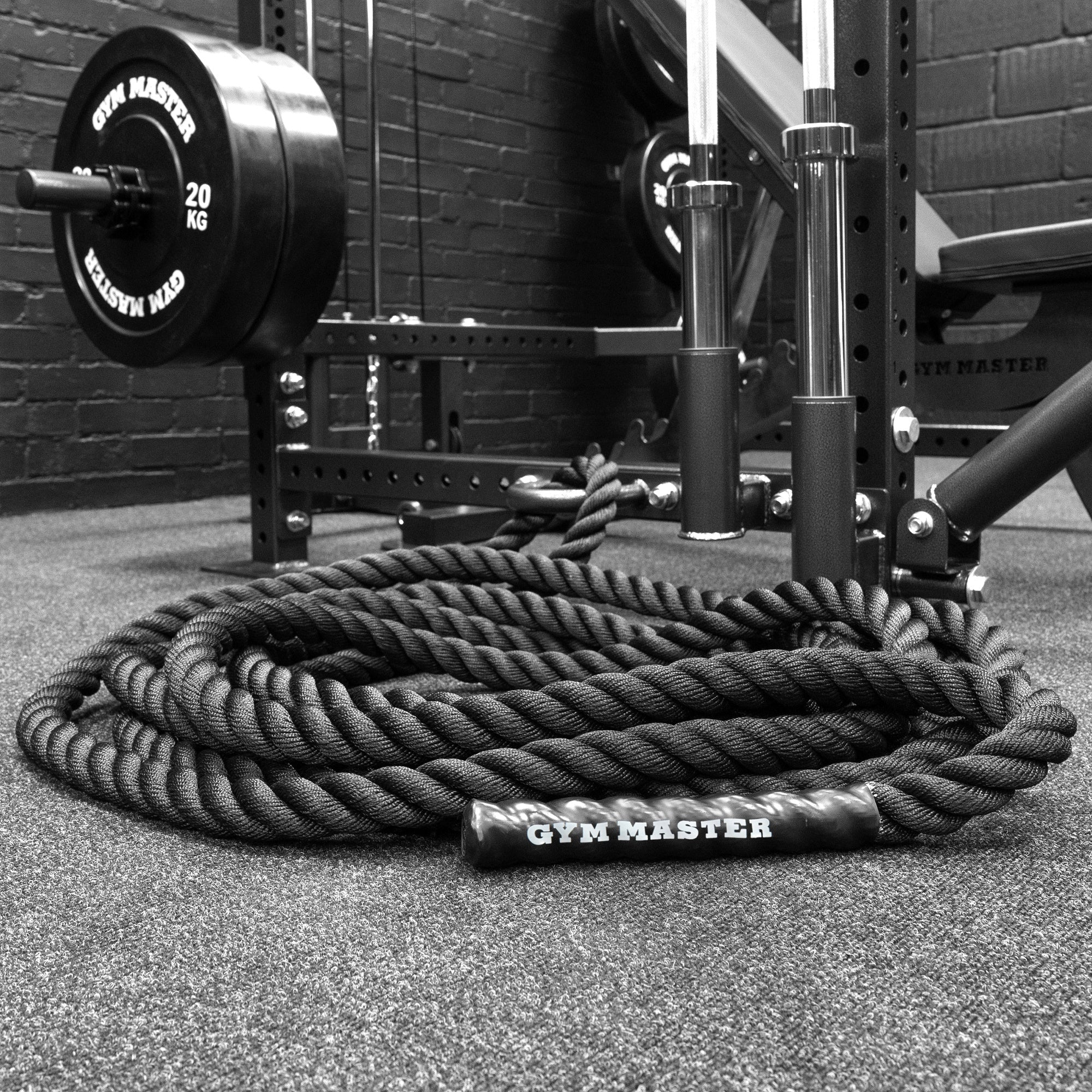 38mm Battle Rope 9m/12m/15m with Hoop Floor/Wall Anchor