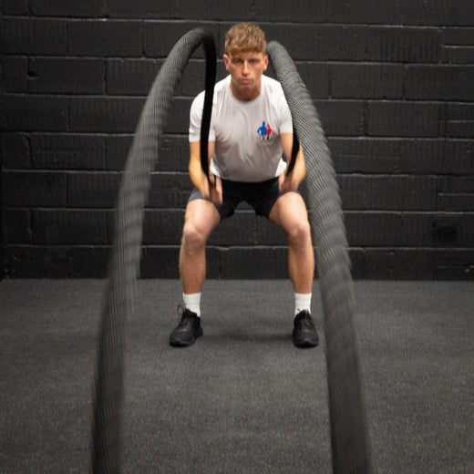 38mm Battle Rope 9m/12m/15m with Cross Hoop Wall/Floor Anchor