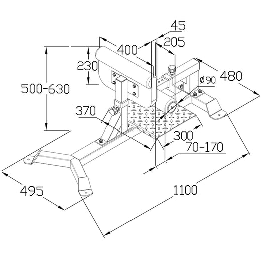 Adjustable Sissy Squat Bench Leg Machine with Upgraded Padded Cushion