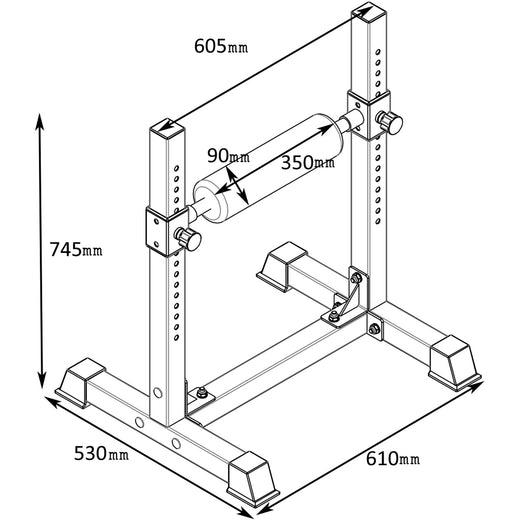 Adjustable Single Leg Squat Roller Stand with Foam Foot Rest for Bulgarian Split Squats