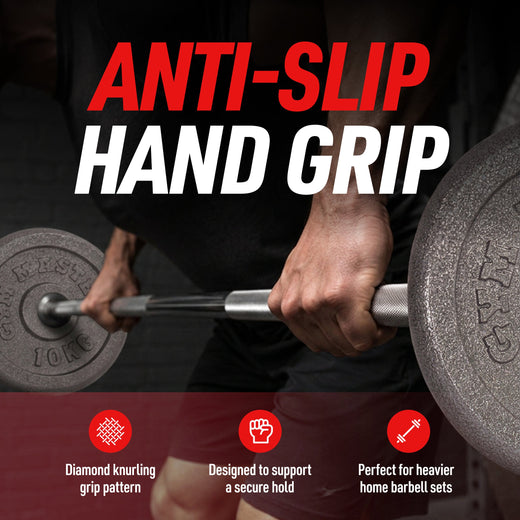 1" Standard Barbell Weight Bar with Spin Lock Collars – 4ft/5ft/6ft/7ft