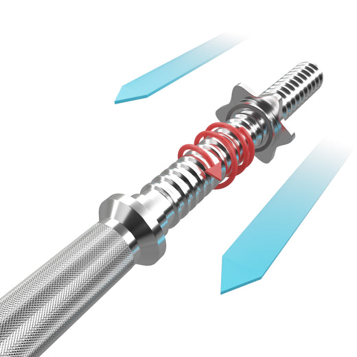 1" Standard Barbell Weight Bar with Spin Lock Collars – 4ft/5ft/6ft/7ft