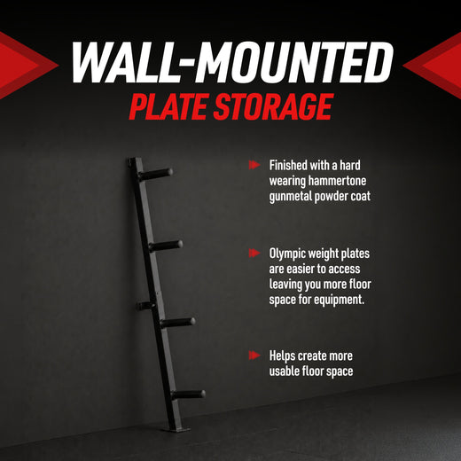 Wall Mounted Olympic 2 inch Bumper Weight Plate Storage Rack Holder