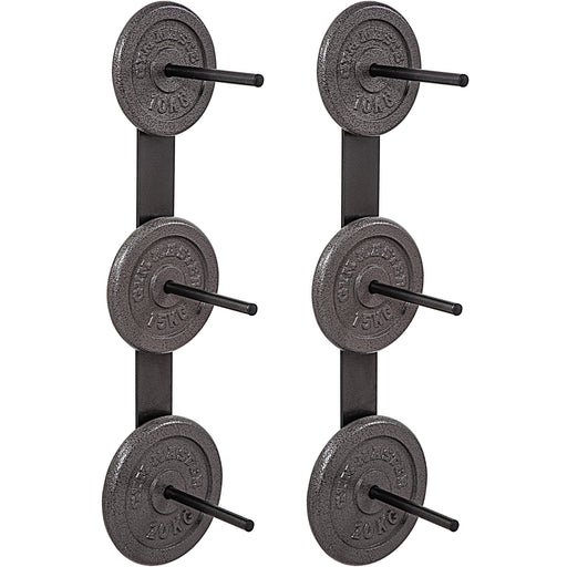 Rubber Plate Racks Bumper Plate Storage Mikolo Weight Plate Storage Rack, 5-Peg Wall ...