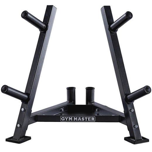 A GYM MASTER weight plate holder, with bar bell slots