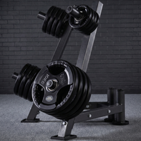 Thumbnail for A GYM MASTER weight plate holder, with bar bell slots, on a lifestyle background