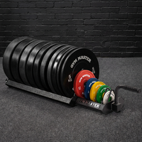 Thumbnail for Portable Horizontal Bumper Plate Trolley Rack with Fractional Weight Section