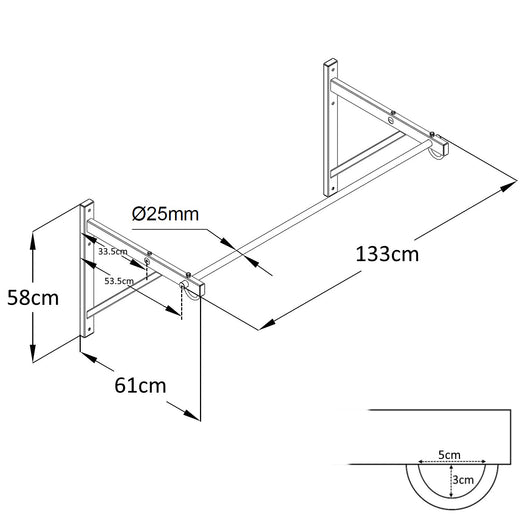 Wall Mounted Pull Up Bar
