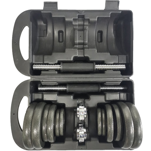 20kg Cast Iron Dumbbell Weight Set with Carry Case
