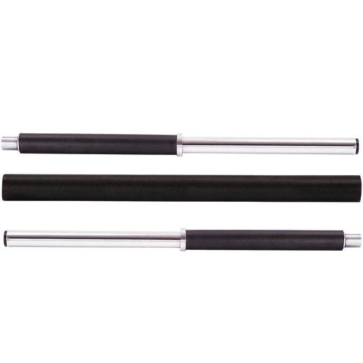 A close up of barbell bars used in an adjustable barbell set