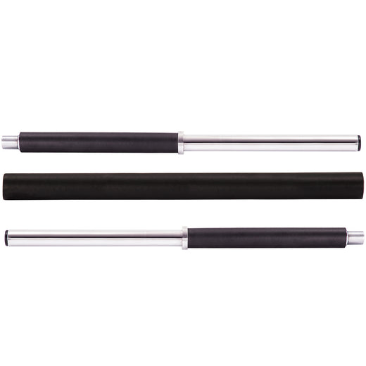A close up of barbell bars used in an adjustable barbell set