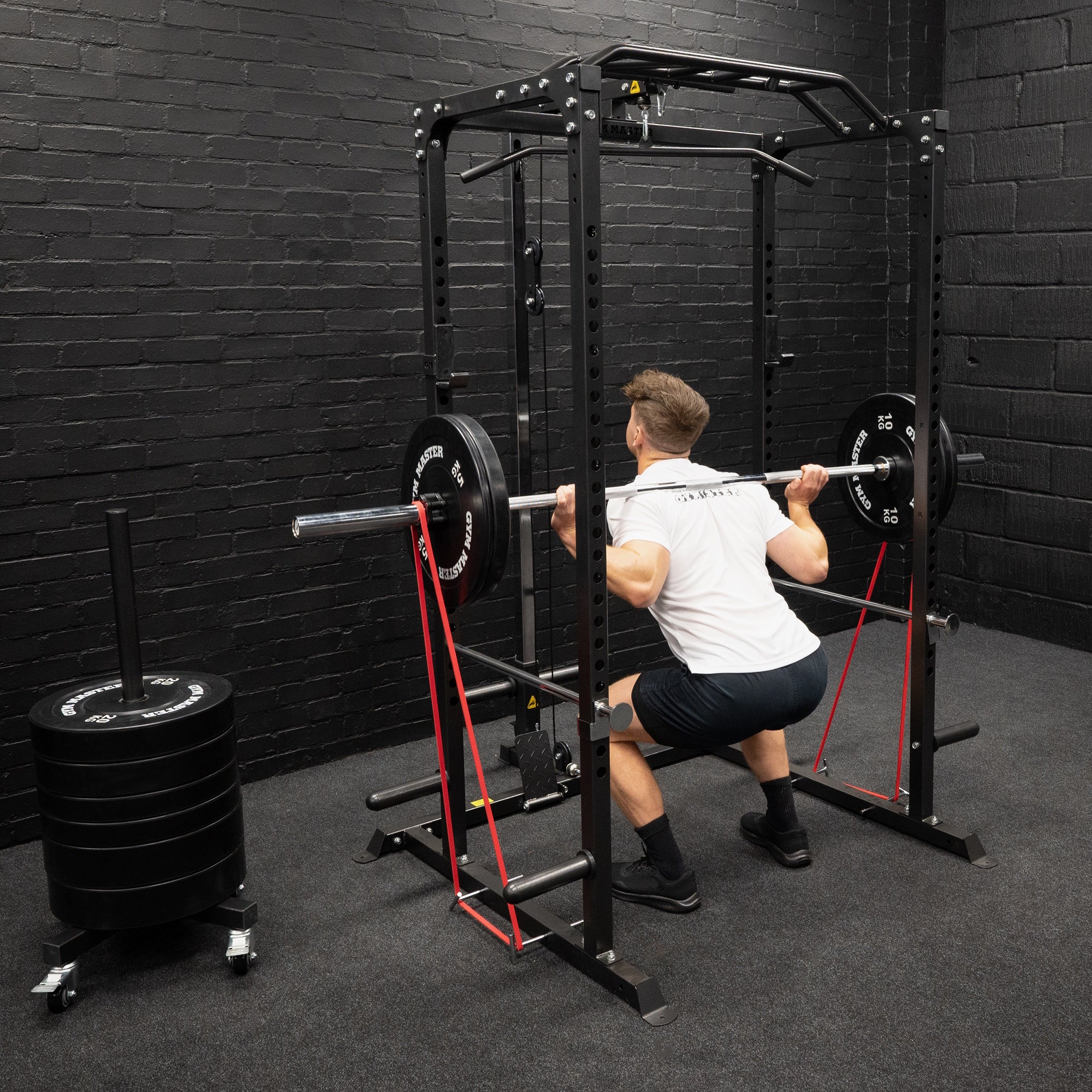 Fitness Squat Rack With Band Pegs 12mm Weightlifting Resistance