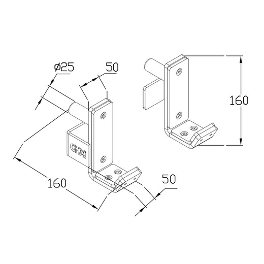 GM1 Standard J-Cup Hooks with HDPE Protection for 50mm racks
