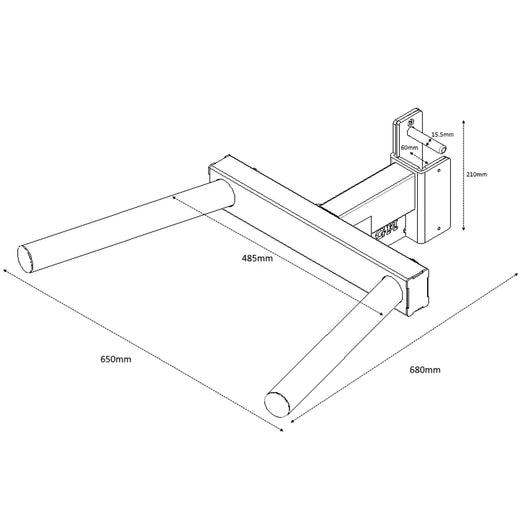 GM3 Y Dip Bar Handle Add On Attachment for Power Racks and Cages