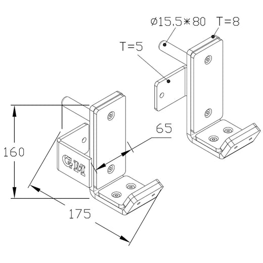 Pair of GM3 Premium J-Cup Hooks with UHMW Protection