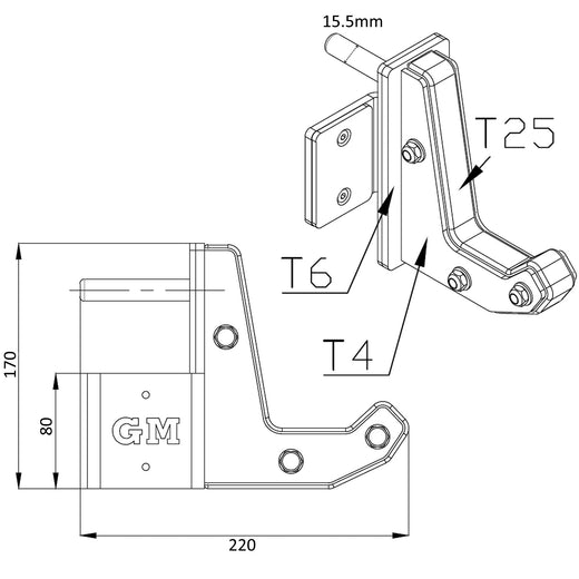 Pair of GM3 Sandwich J-Cup Hooks with UHMW Protection